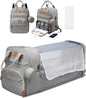 3-in-1 Diaper Bag Backpack with Baby Bed