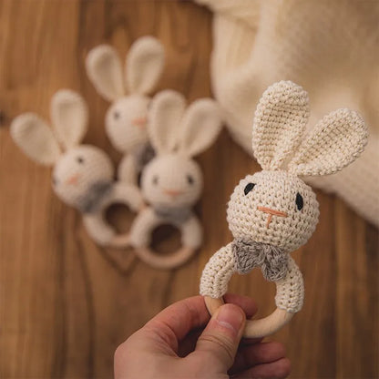 Wooden Animal Crochet Rattle