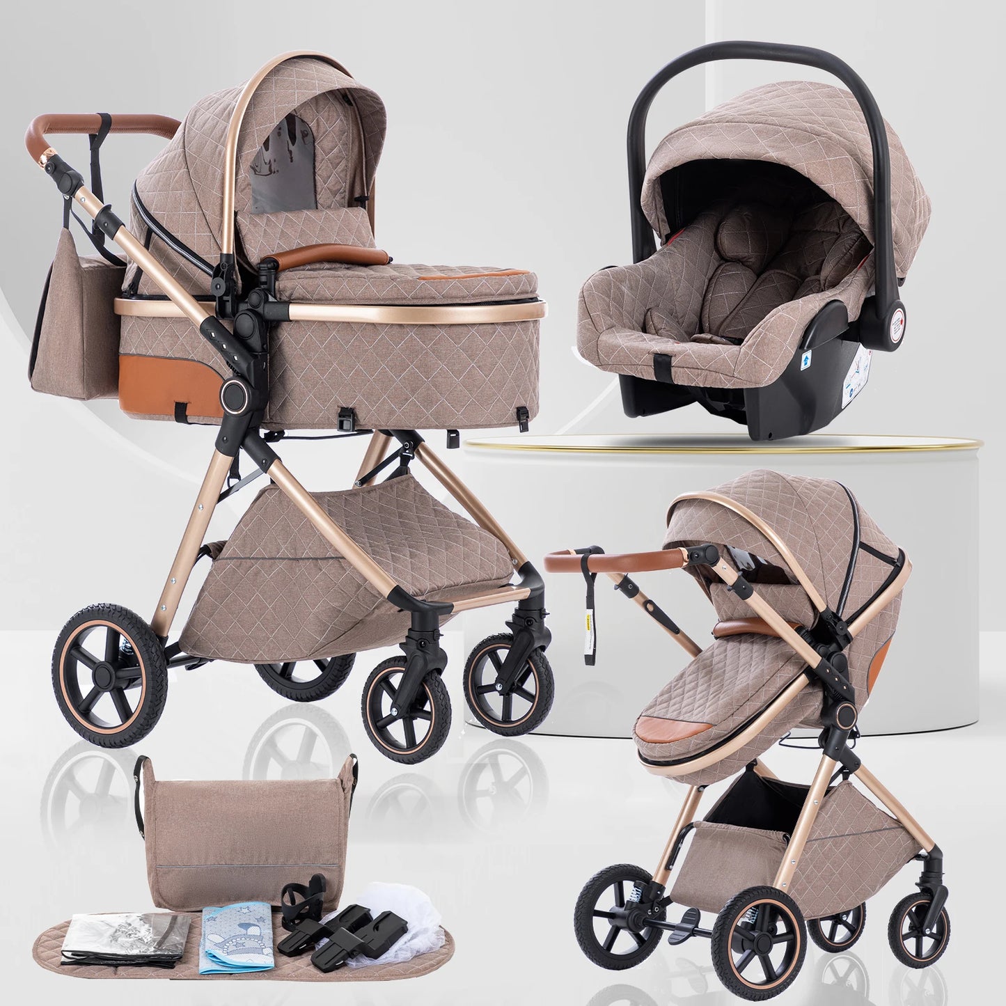 LuxeNest  3-in-1  Baby Strolle