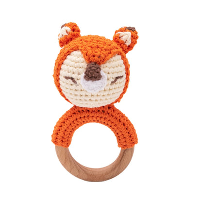 Wooden Animal Crochet Rattle