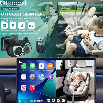 👀✨ SafeSight™ 150° Smart Baby Car Monitor