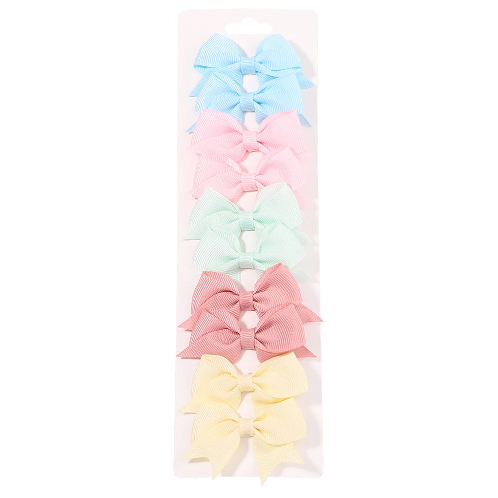 Handmade Ribbon Bow Clip Set