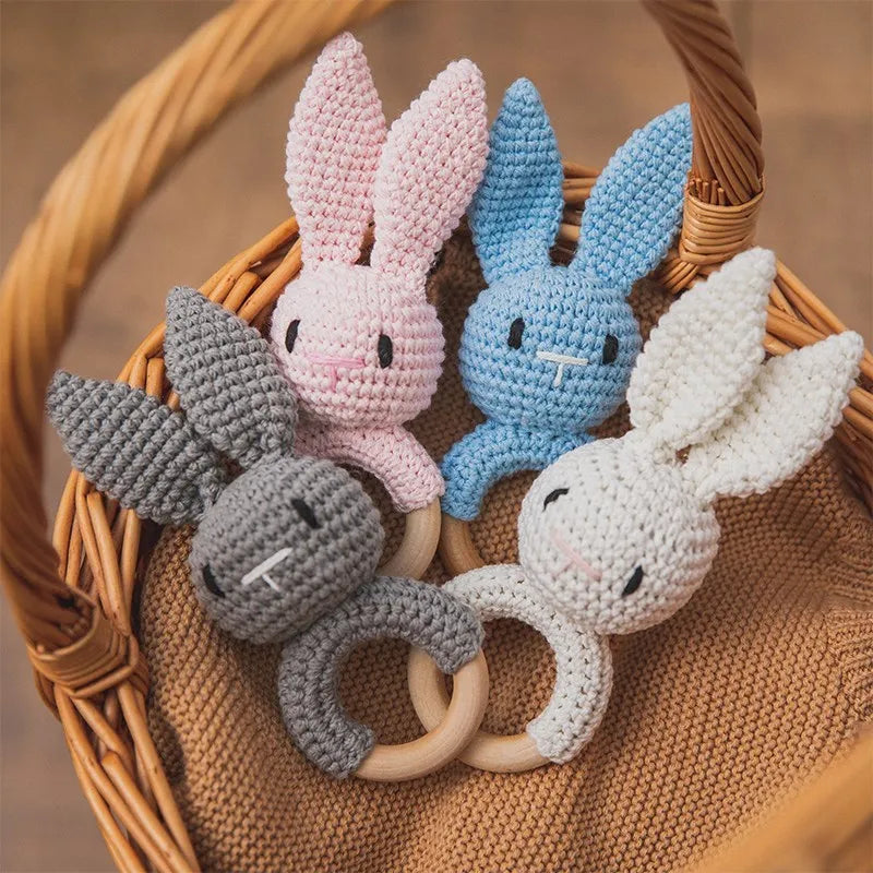 Wooden Animal Crochet Rattle