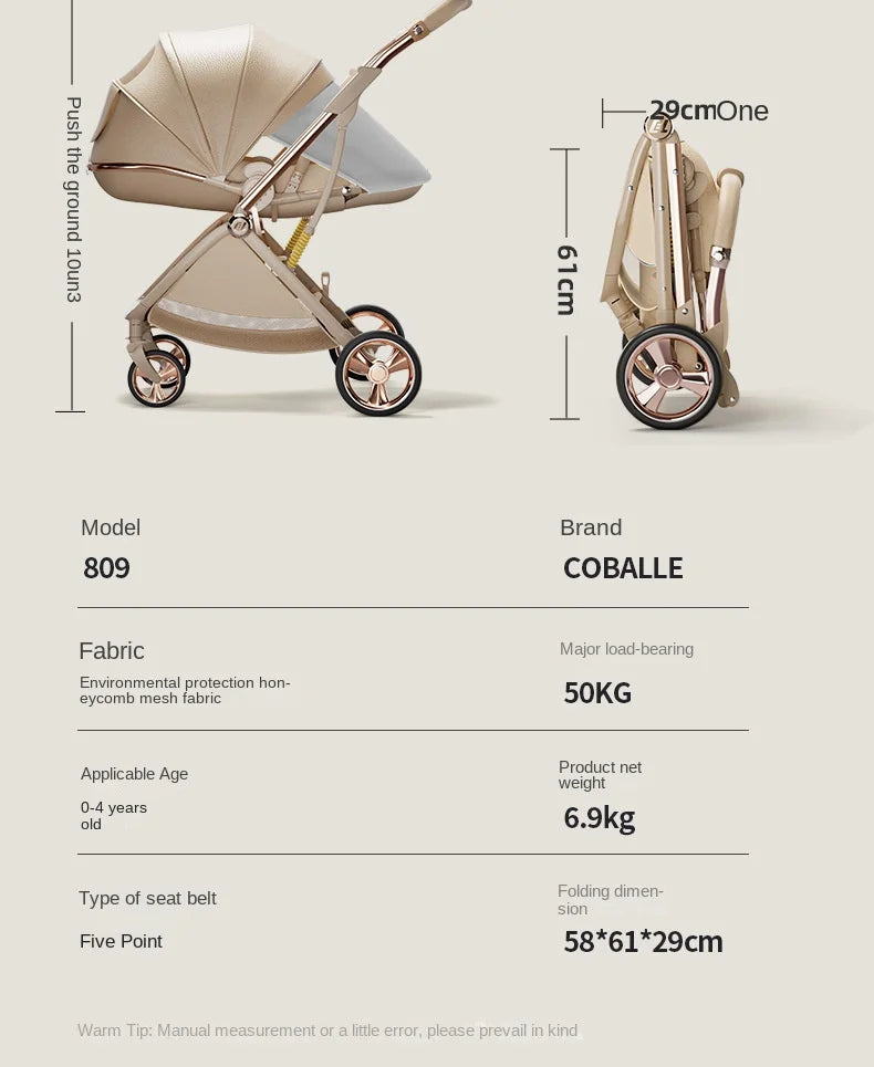 CloudWalker – Premium Leather Baby Stroller