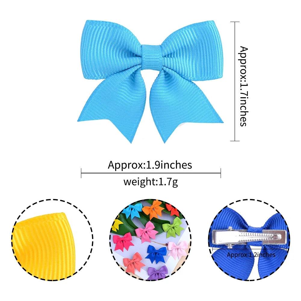 Handmade Ribbon Bow Clip Set