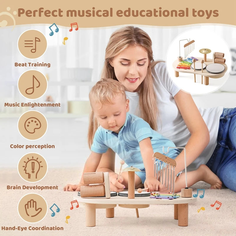 Montessori Wooden Musical Xylophone Table
