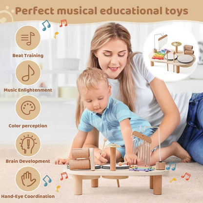 Montessori Wooden Musical Xylophone Table