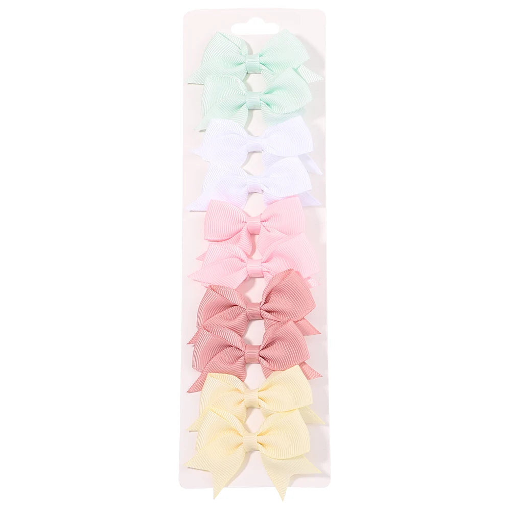 Handmade Ribbon Bow Clip Set