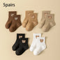 5 Pairs Baby Socks Cartoon Bear