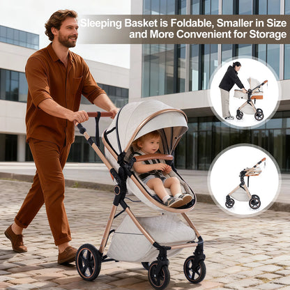 LuxeNest  3-in-1  Baby Strolle