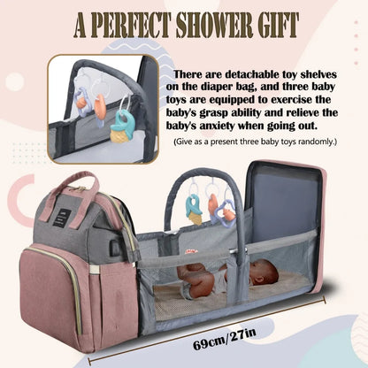 Mommy Bag with Folding Baby Bed