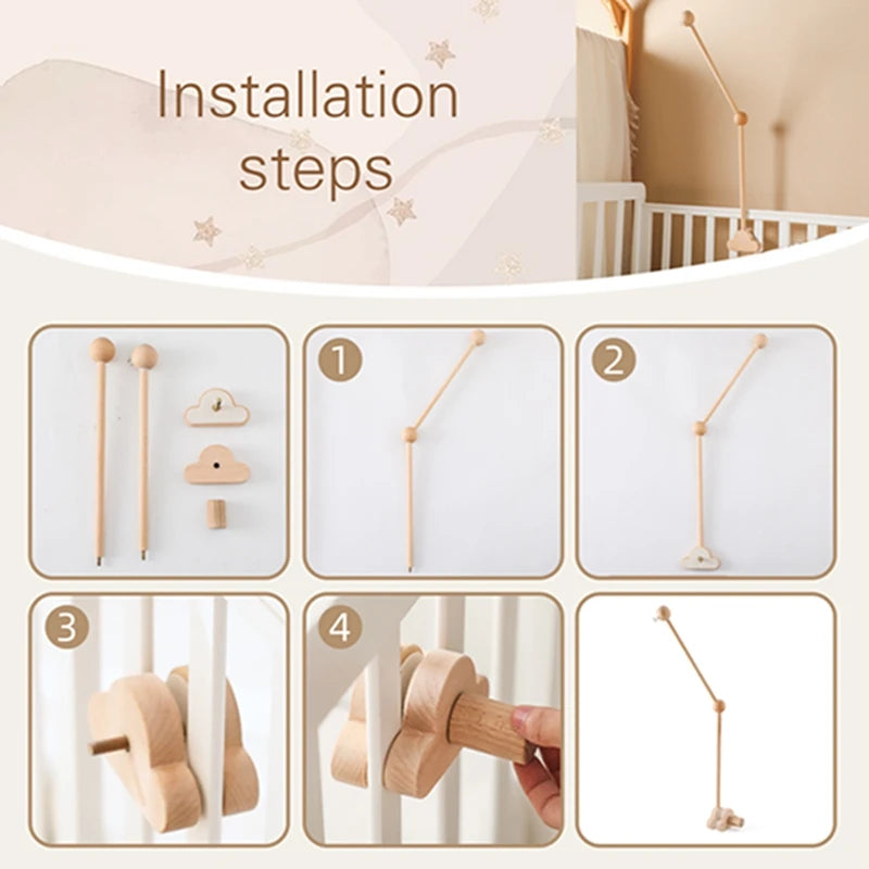 Baby Wooden Bed Bell Bracket Mobile