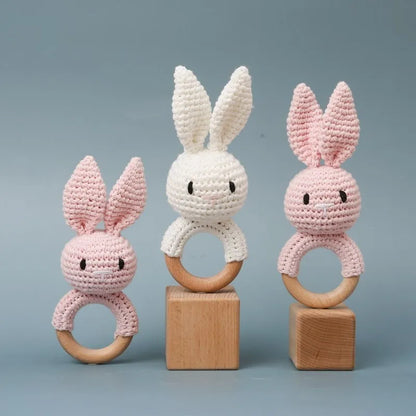 Wooden Animal Crochet Rattle
