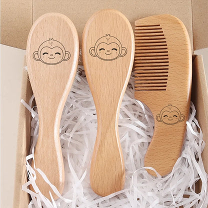 Engraved Panda Baby Brush Set