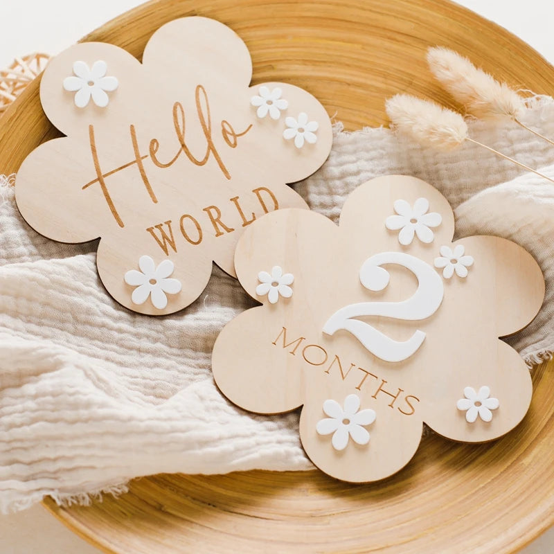 Wooden Baby Milestone Cards