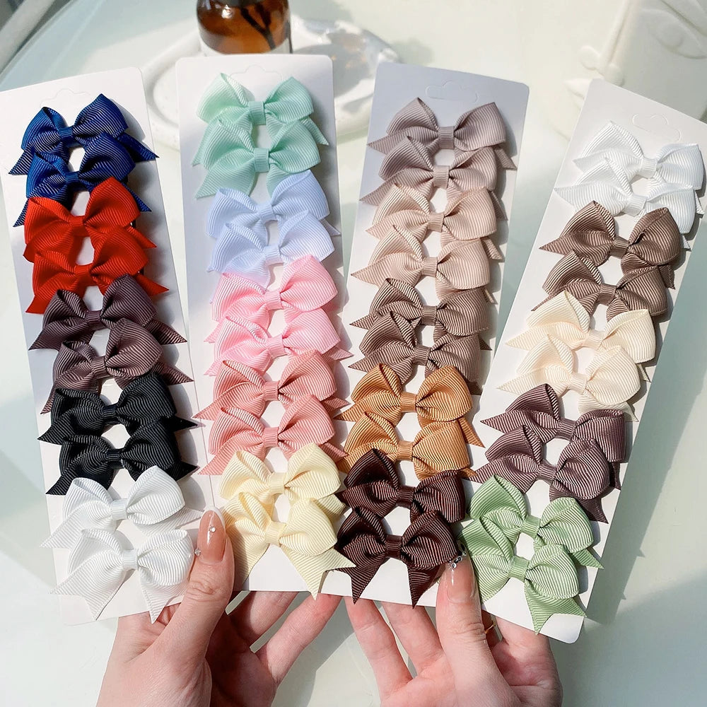 Handmade Ribbon Bow Clip Set