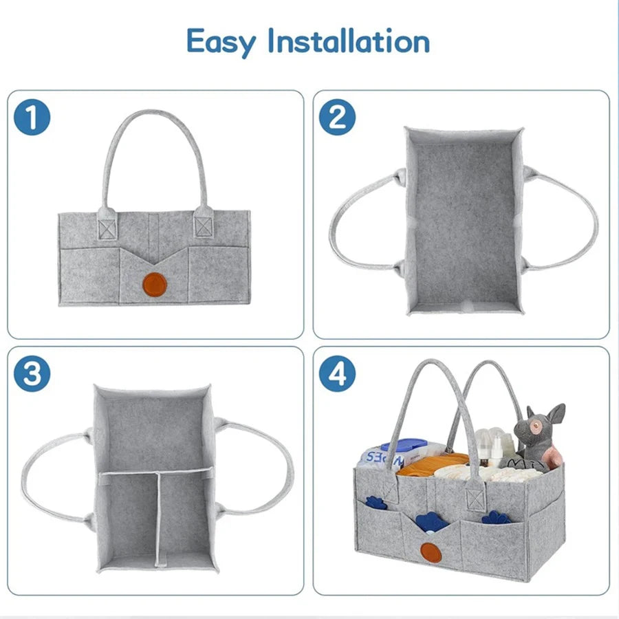 FeltEase™ Large Diaper Storage Tote