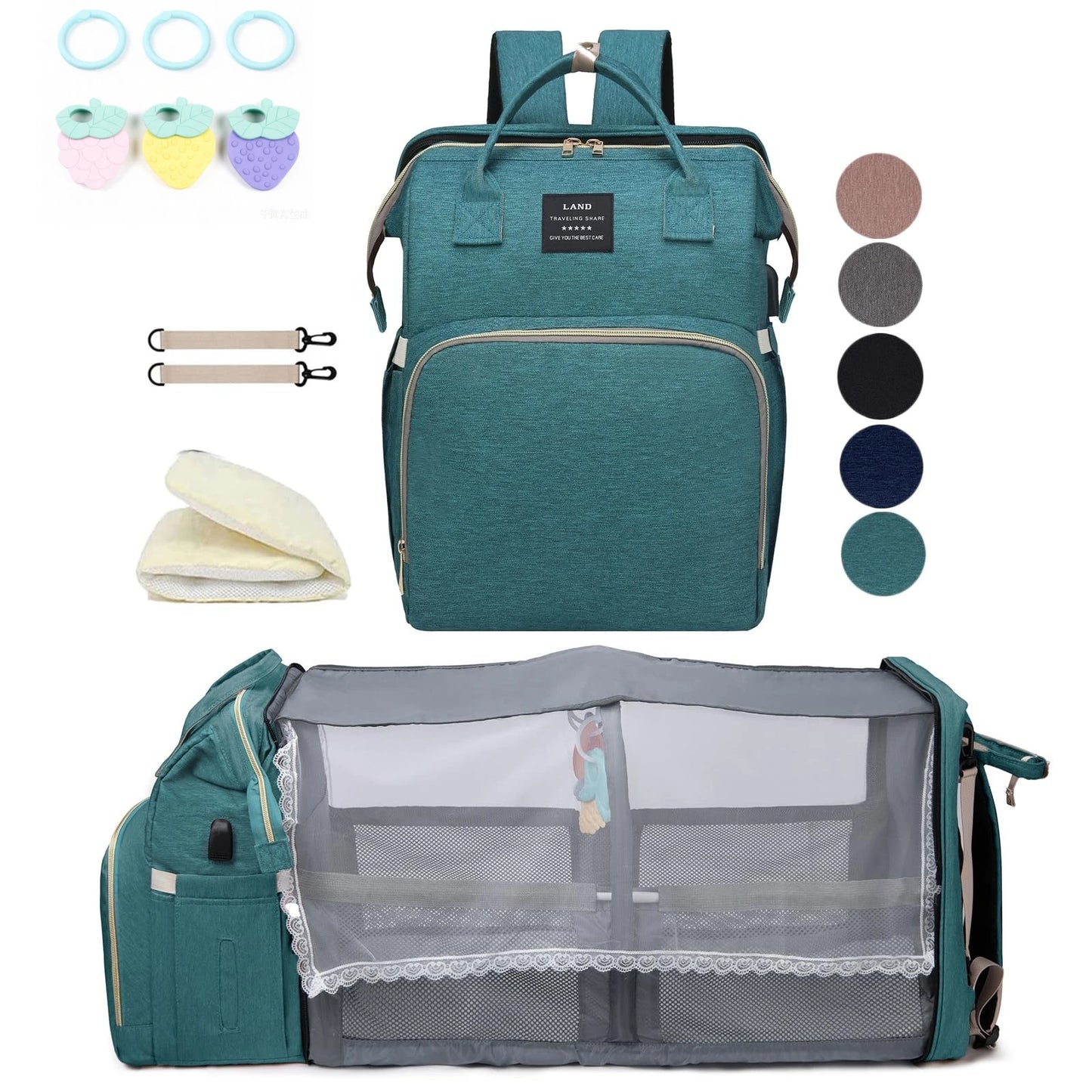 Mommy Bag with Folding Baby Bed