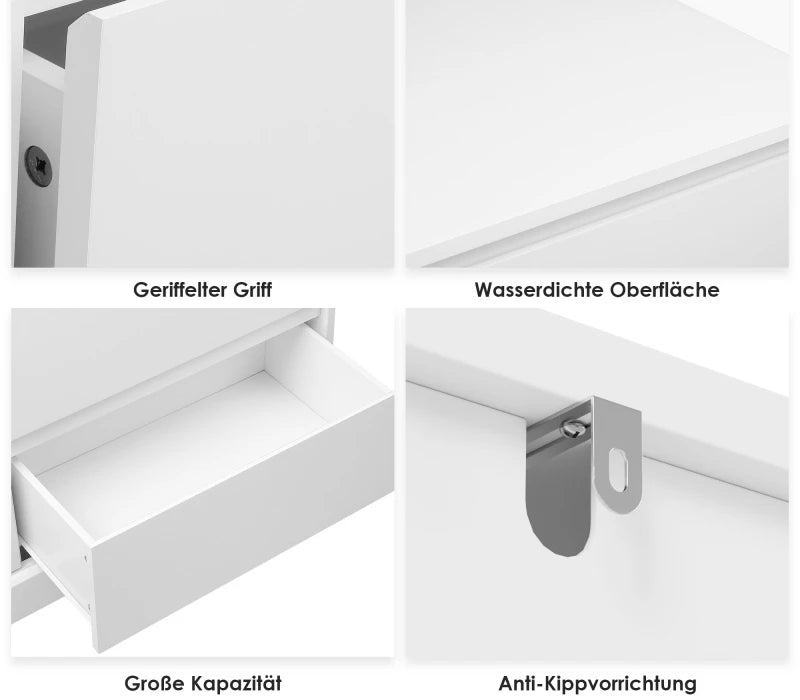 White 6-Drawer Chest