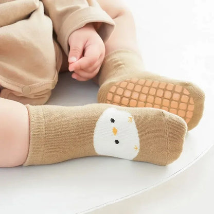 Cartoon Fox & Bear Non-Slip Sock Set