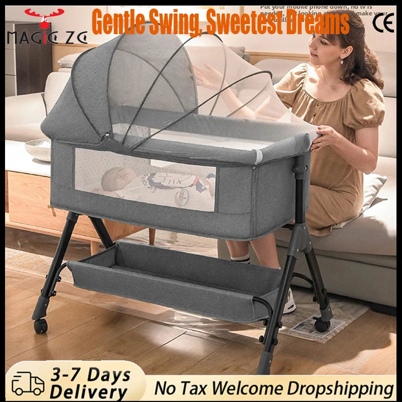 CalmCradle™ Rocking Bedside Cot