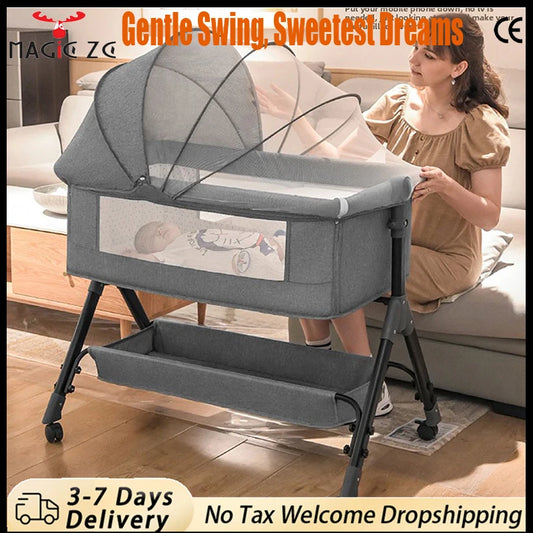 CalmCradle™ Rocking Bedside Cot