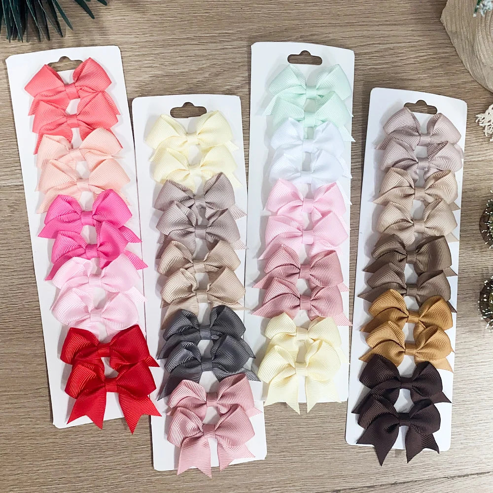 Handmade Ribbon Bow Clip Set