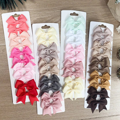 Handmade Ribbon Bow Clip Set