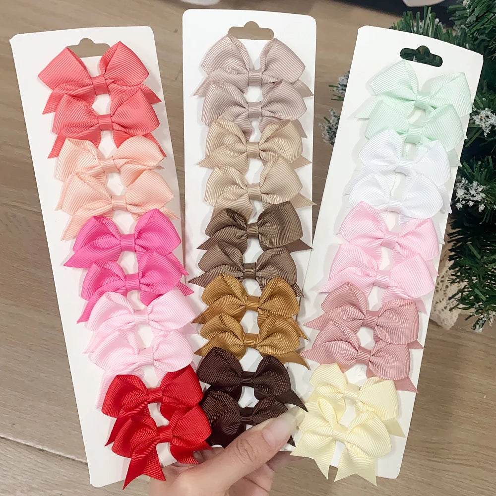 Handmade Ribbon Bow Clip Set