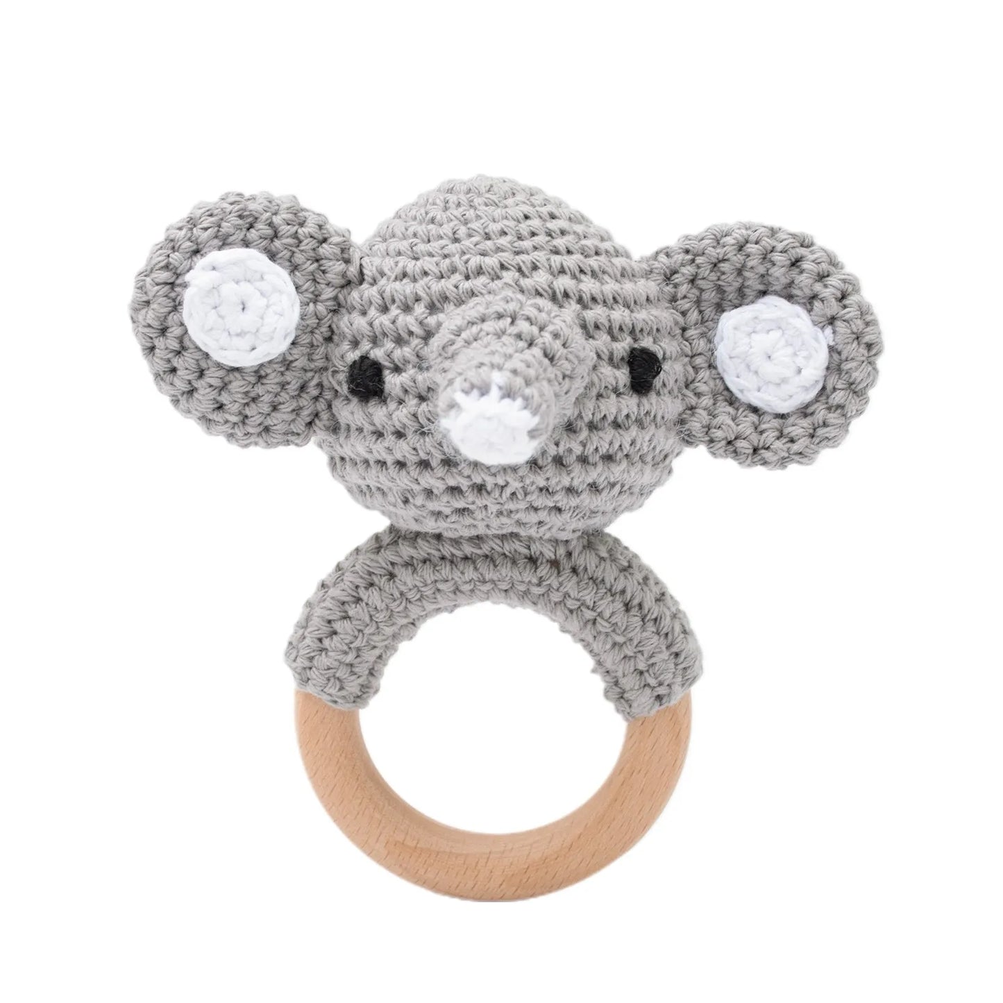 Wooden Animal Crochet Rattle