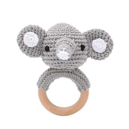 Wooden Animal Crochet Rattle