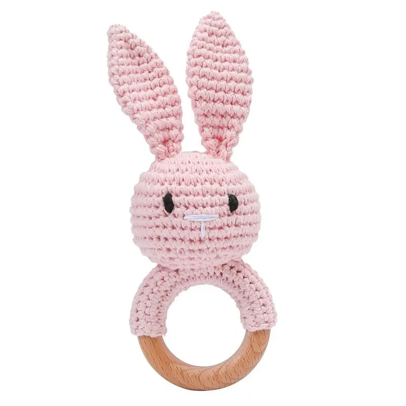Wooden Animal Crochet Rattle