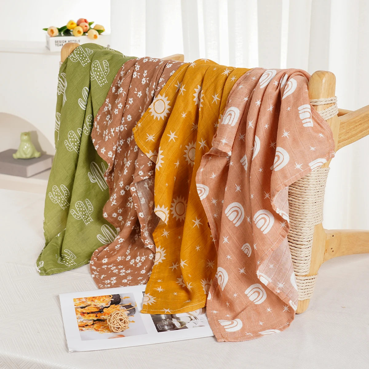 Bamboo Cotton Muslin Bib Set (4pcs)