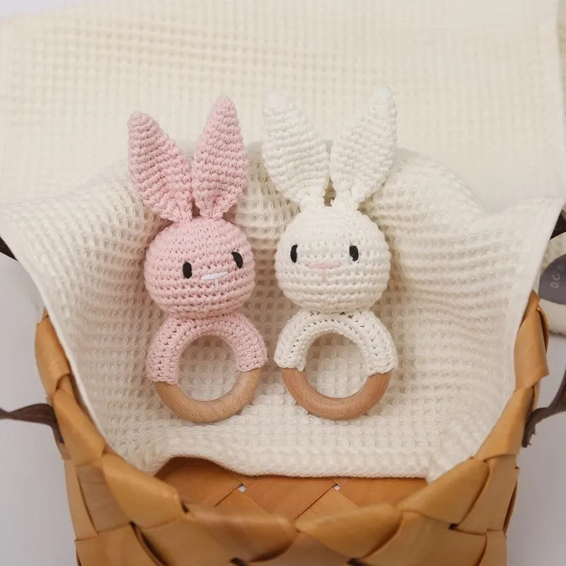 Wooden Animal Crochet Rattle