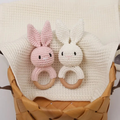 Wooden Animal Crochet Rattle