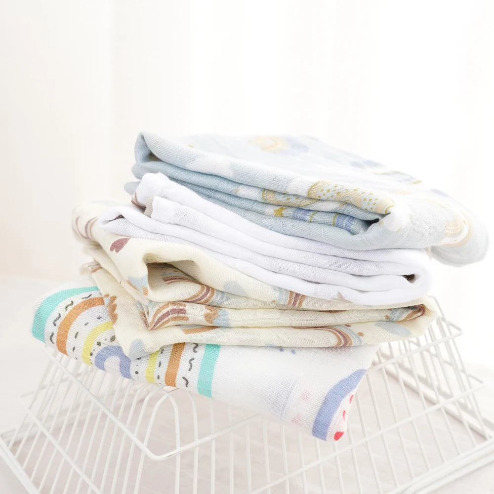 Bamboo Cotton Muslin Bib Set (4pcs)
