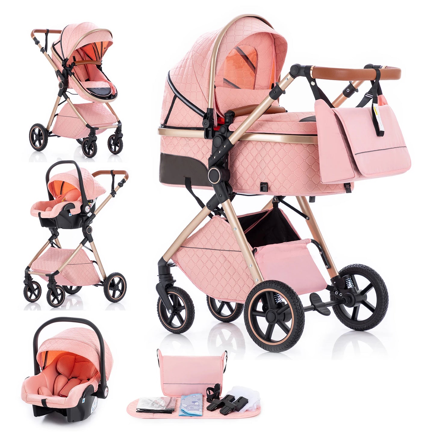 LuxeNest  3-in-1  Baby Strolle