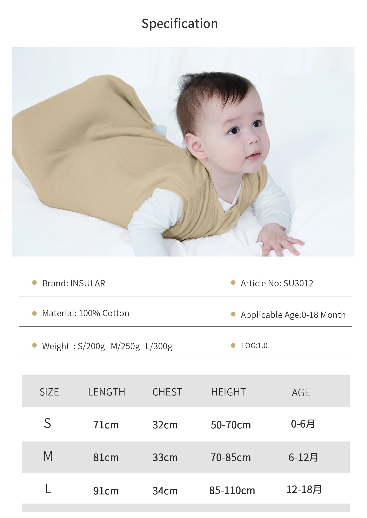 Newborn Muslin Cotton Sleeping Bag