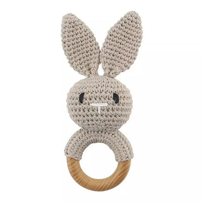 Wooden Animal Crochet Rattle