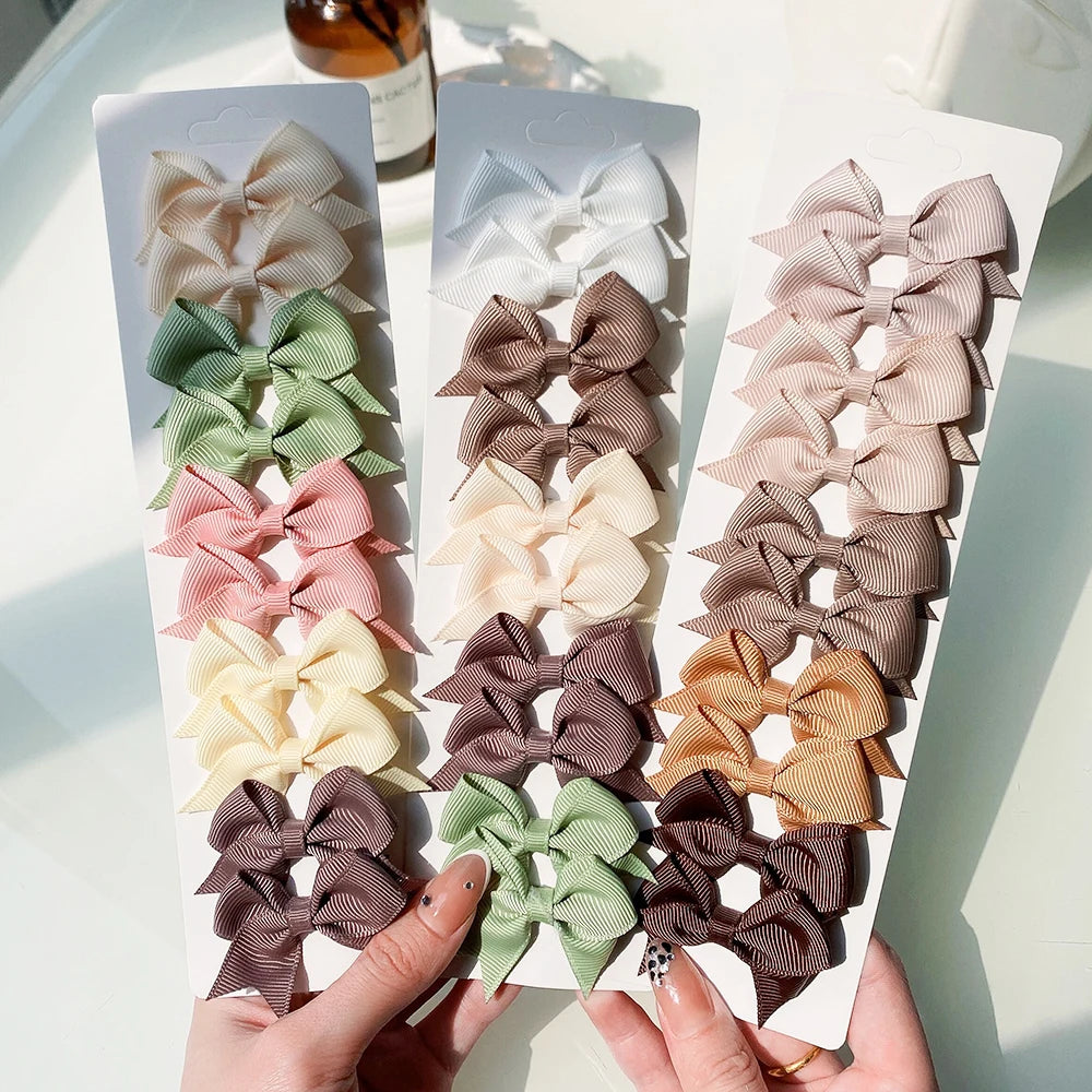 Handmade Ribbon Bow Clip Set