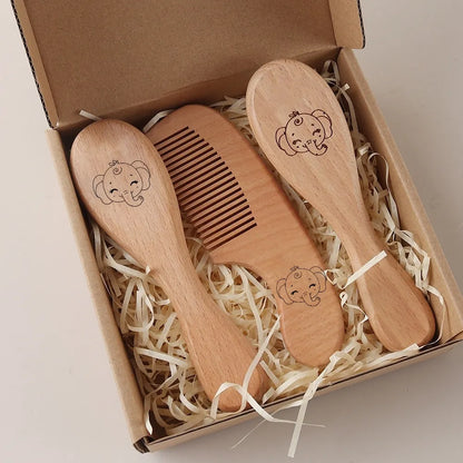 Engraved Panda Baby Brush Set
