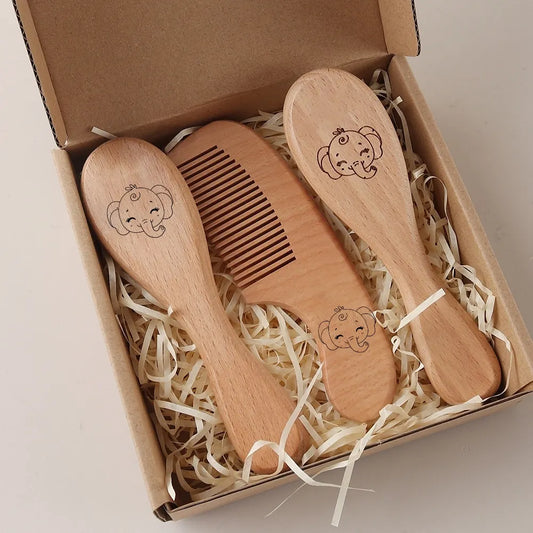 Engraved Panda Baby Brush Set