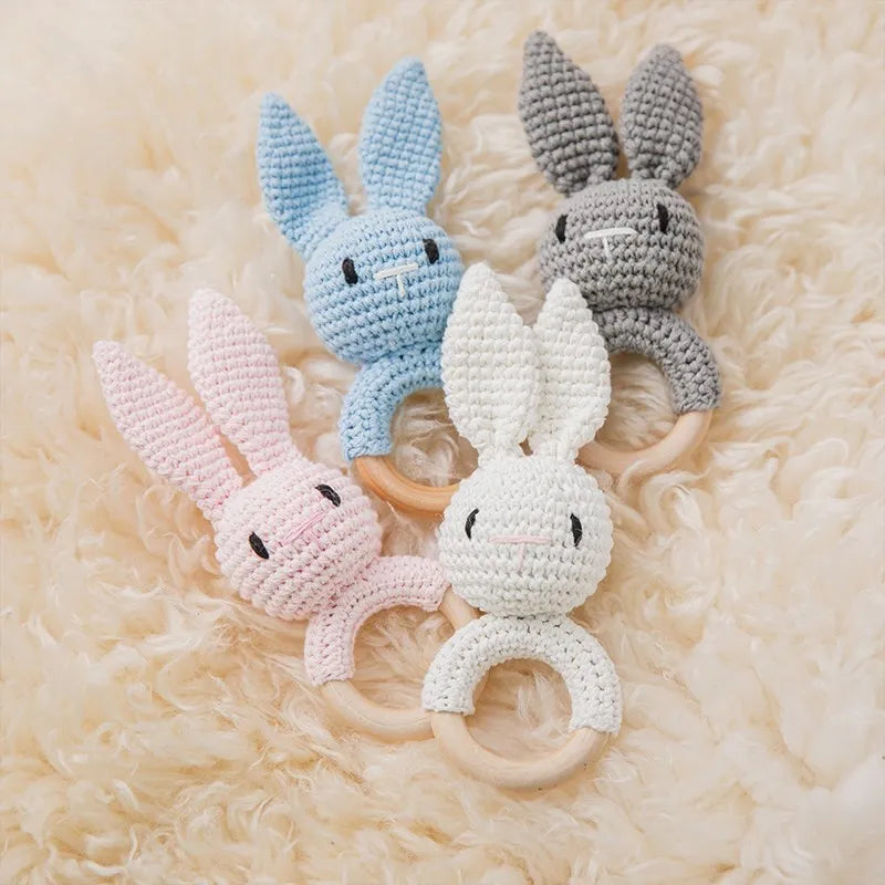 Wooden Animal Crochet Rattle
