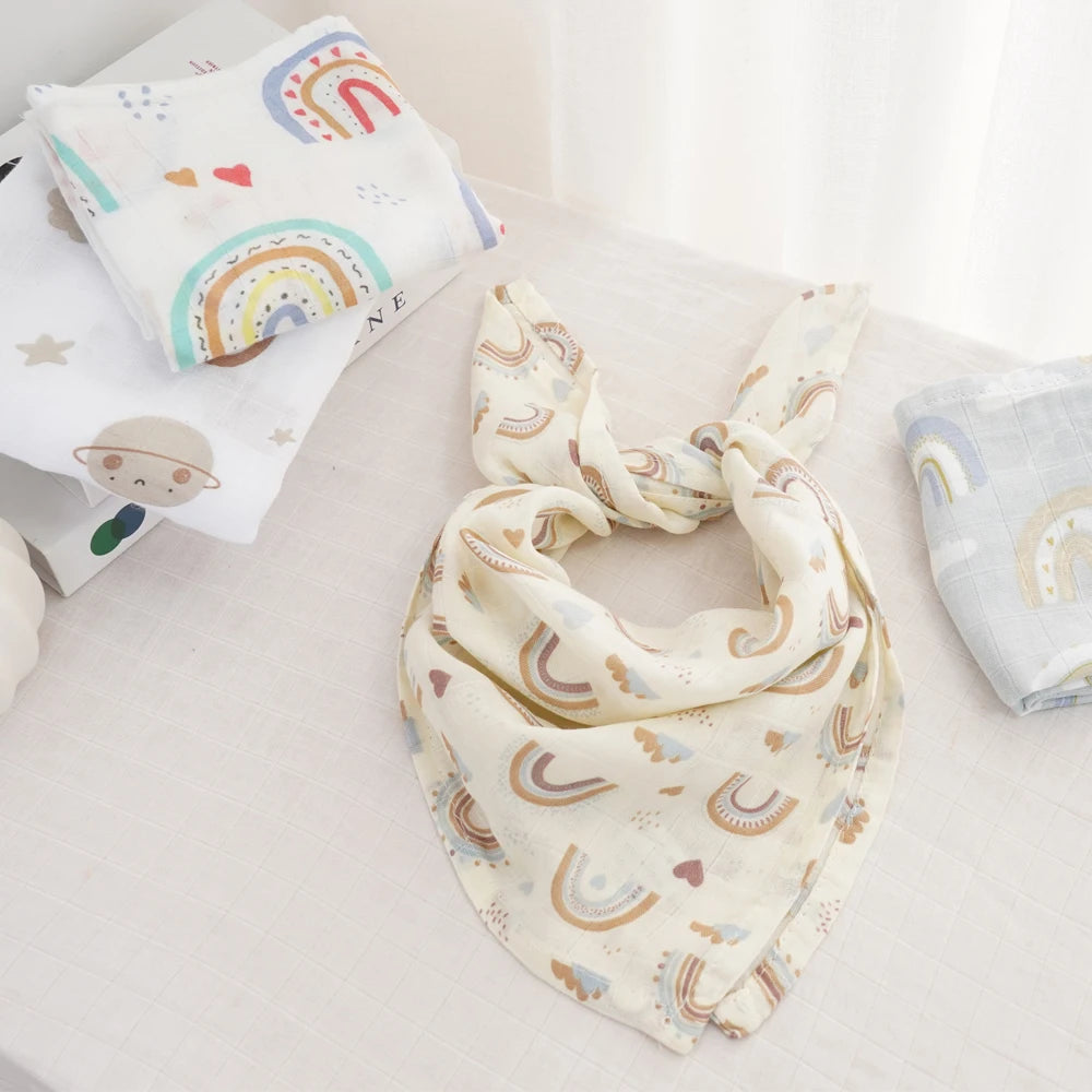 Bamboo Cotton Muslin Bib Set (4pcs)