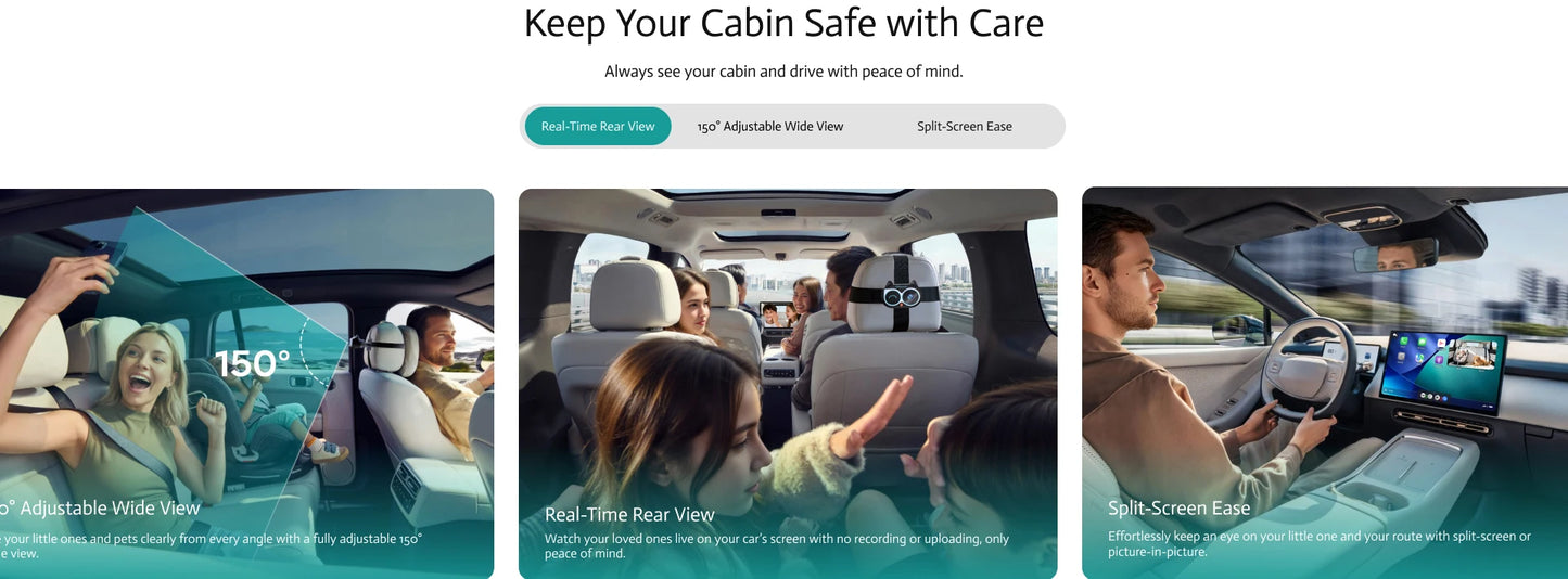 👀✨ SafeSight™ 150° Smart Baby Car Monitor