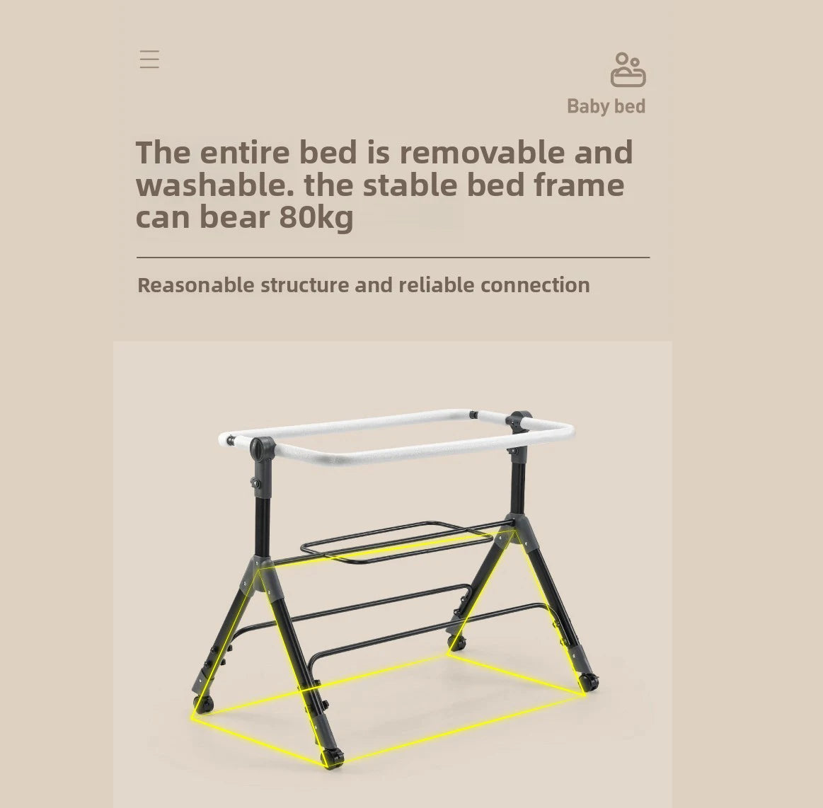 CalmCradle™ Rocking Bedside Cot