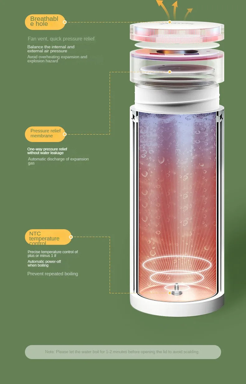 HeatMate™ 500ml Travel Electric Bottle Kettle