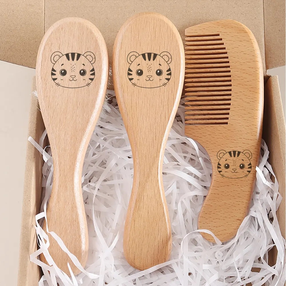 Engraved Panda Baby Brush Set