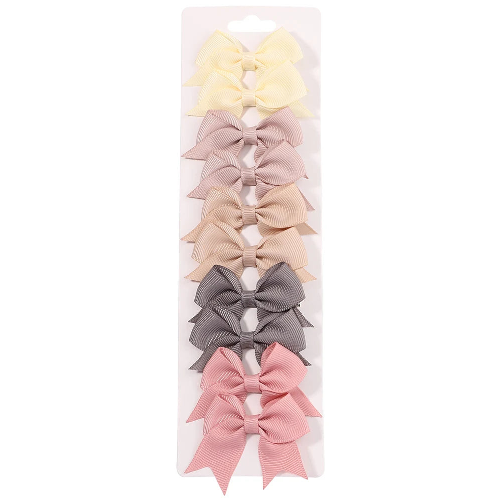 Handmade Ribbon Bow Clip Set