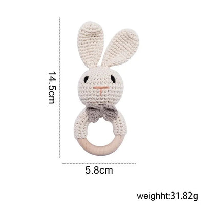Wooden Animal Crochet Rattle